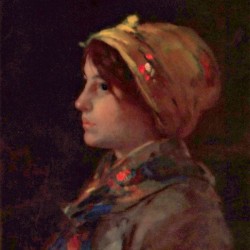 Head of a young farmer girl